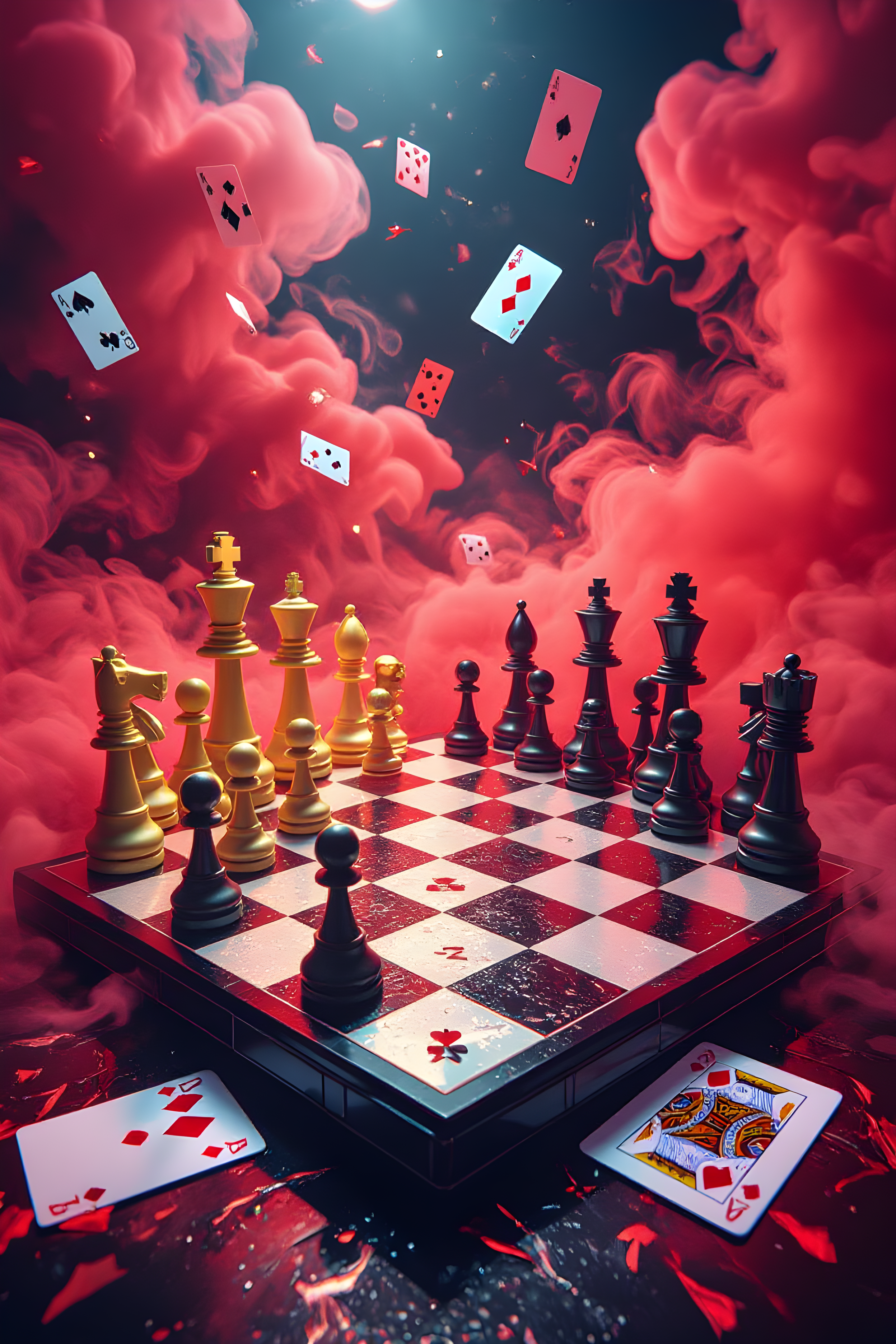 katar4d poker interface running on Android phone and iOS Safari with synchronized chip stacks